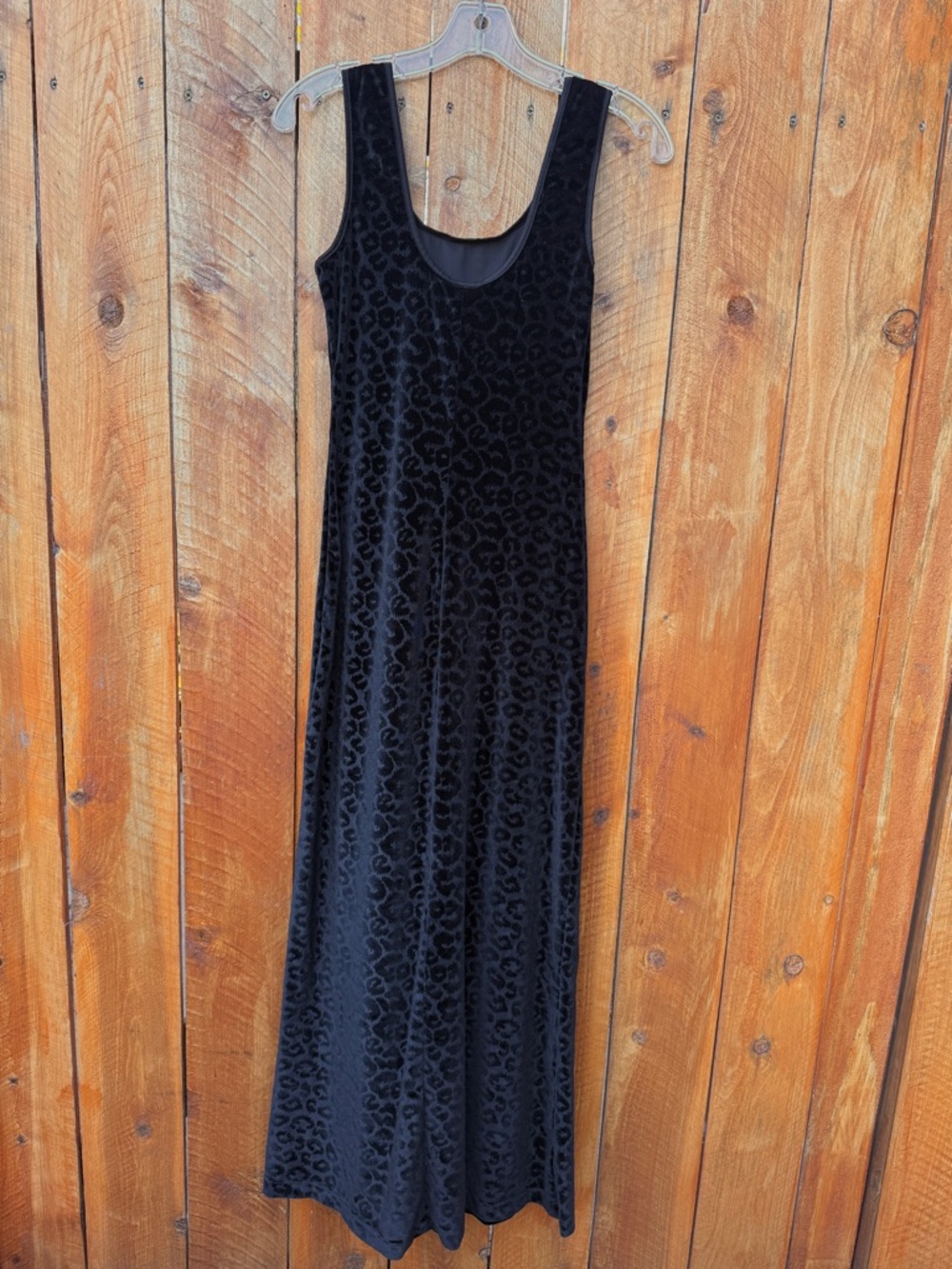 Vintage 90’s Rampage Black Velvet Fit & Drape Leopard Print Dress - Small - Picture 4 of 12